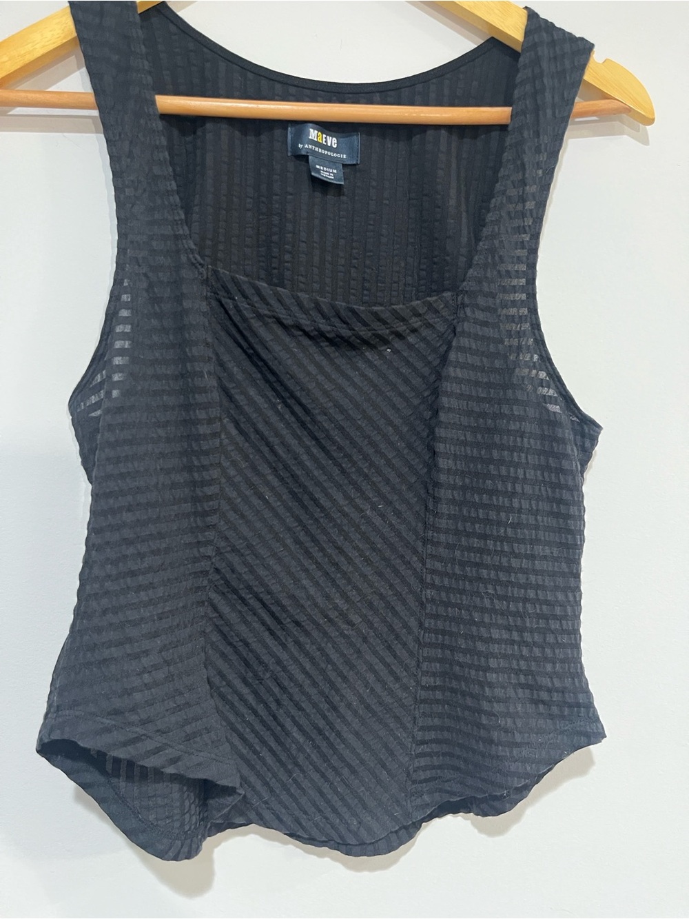 Anthropologie Black Textured Sleeveless Tank